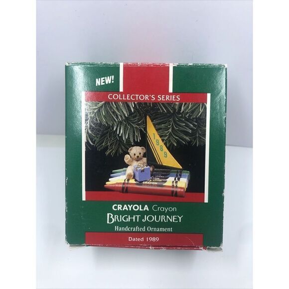 Hallmark Keepsake Ornament 1989 Crayola Bright Journey Bear Crayon 1st in Series - Picture 1 of 12